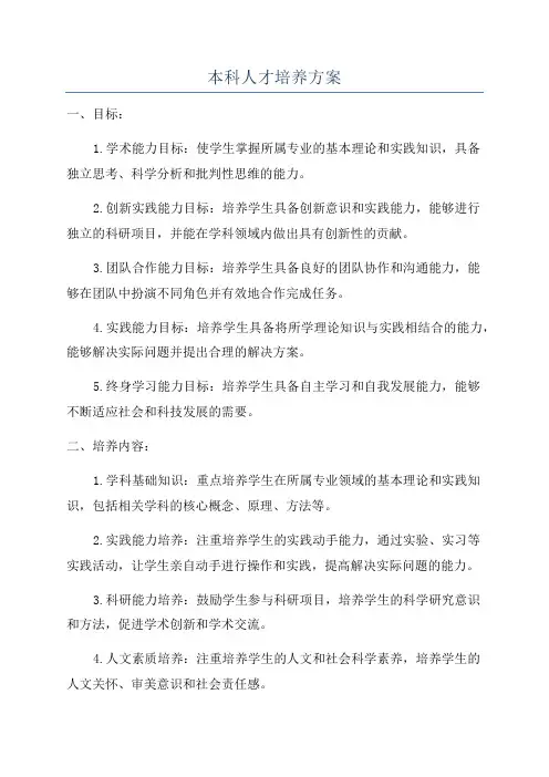 本科人才培养方案