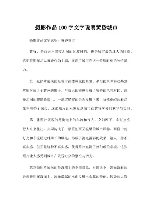 摄影作品100字文字说明黄昏城市