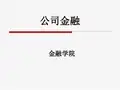公司金融课件学生参考