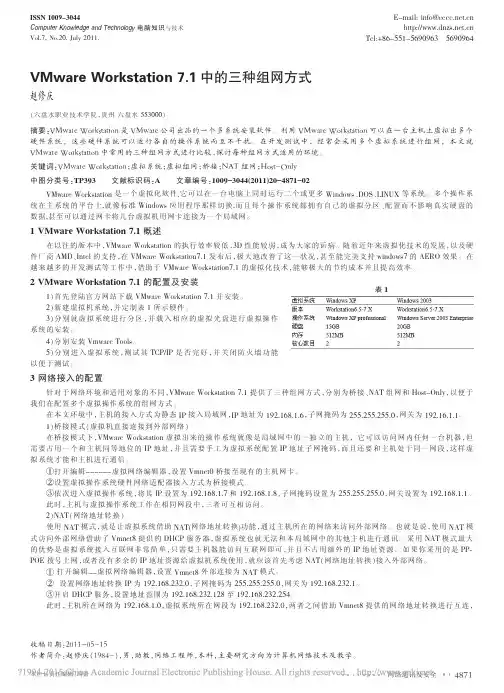 VMwareWorkstation7_1中的三种组网方式_赵修庆