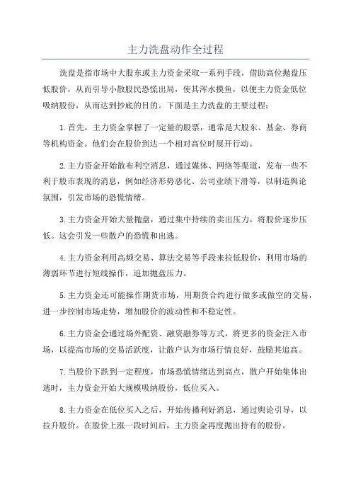 主力洗盘动作全过程