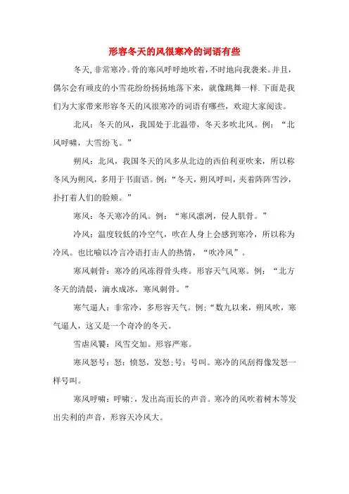 形容冬天的风很寒冷的词语有些
