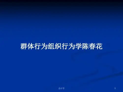 群体行为组织行为学陈春花PPT学习教案