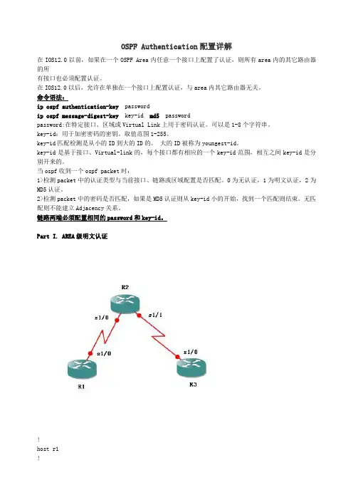 OSPF Authentication配置详解