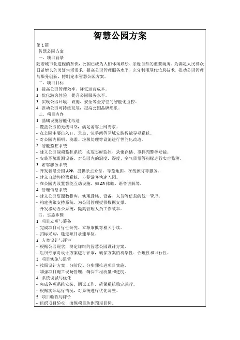 智慧公园方案