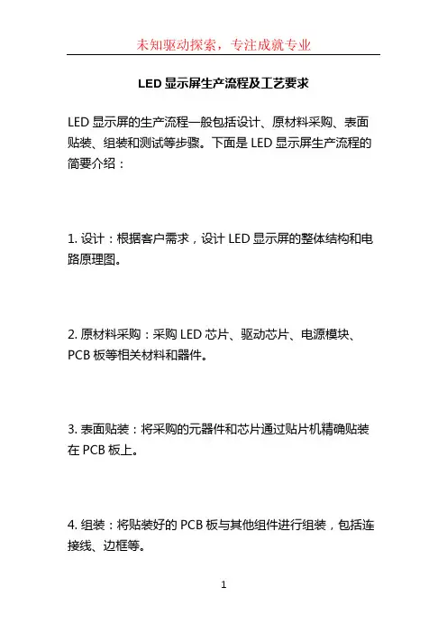 LED显示屏生产流程及工艺要求