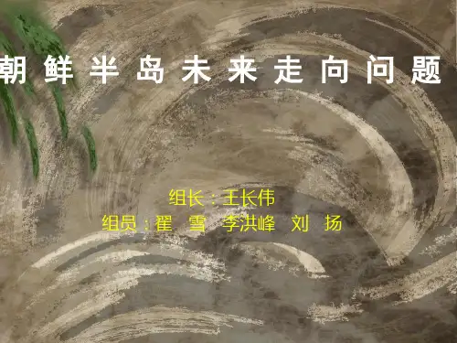 朝鲜半岛未来问题ppt讲稿