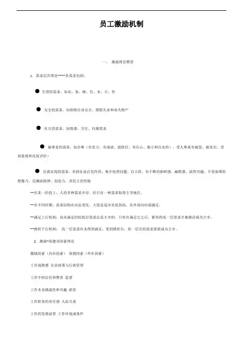 员工激励机制(模型)