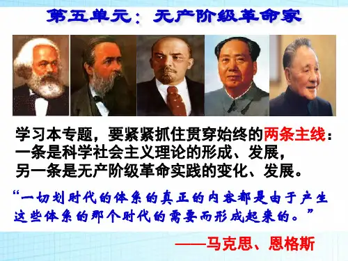 2018-2019学年高中历史(人教版)选修四 5.1 科学社会主义的奠基人马克思 课件(共31张)
