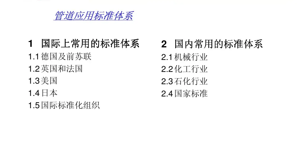管道国内国际标准对照表