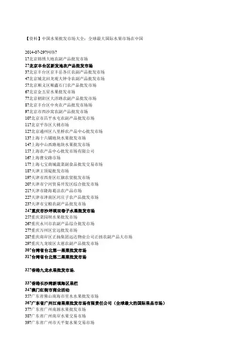 全国水果批发市场