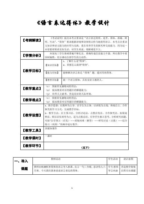 优质课一等奖高中语文选《修语言表达的得体》