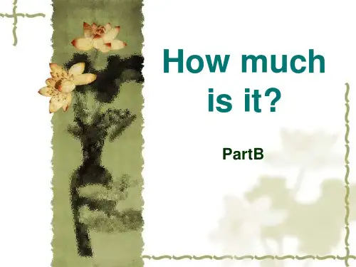人教版四年级下册英语Unit5 How much is it？ PartB