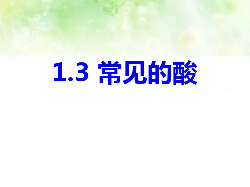 九年级科学上册1.4《常见的酸》优秀课件