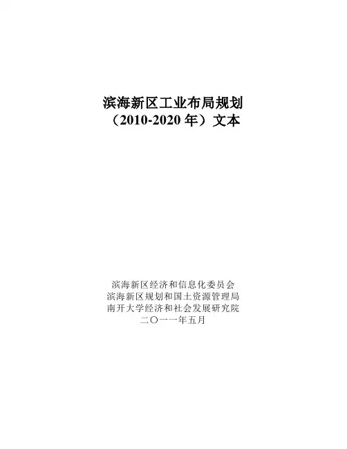 滨海新区工业布局规划