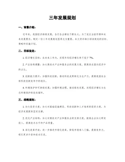 三年发展规划