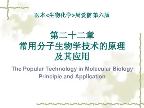 常用分子生物学技术的原理及其应用