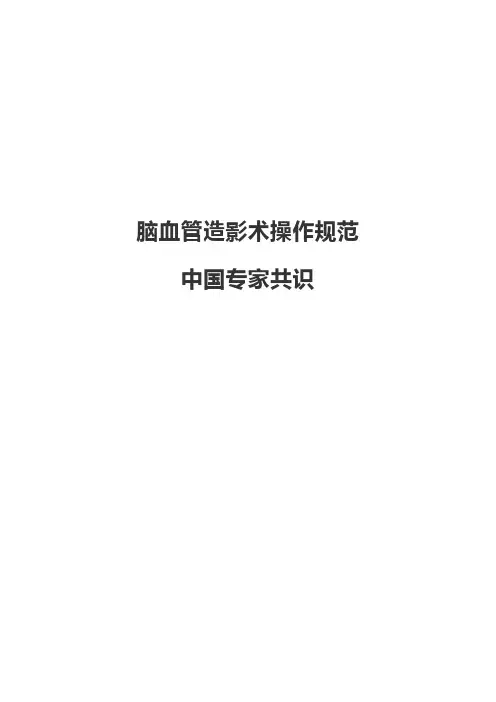 脑血管造影术操作规范中国专家共识