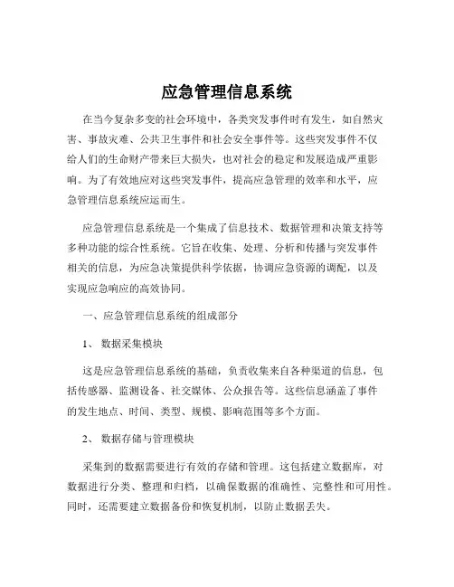 应急管理信息系统