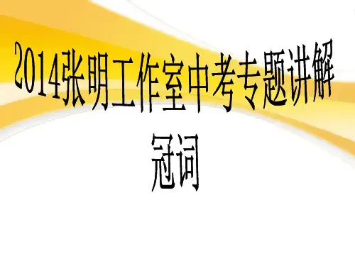 2014张明工作室中考英语复习专题冠词