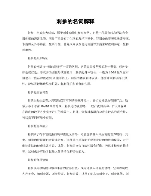 刺参的名词解释