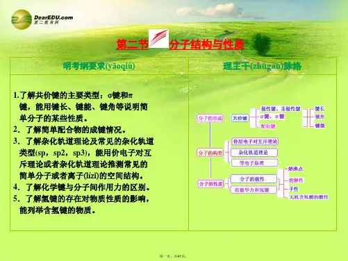 高考化学一轮复习 第12章 第2节 分子结构与性质配套课件 新人教版