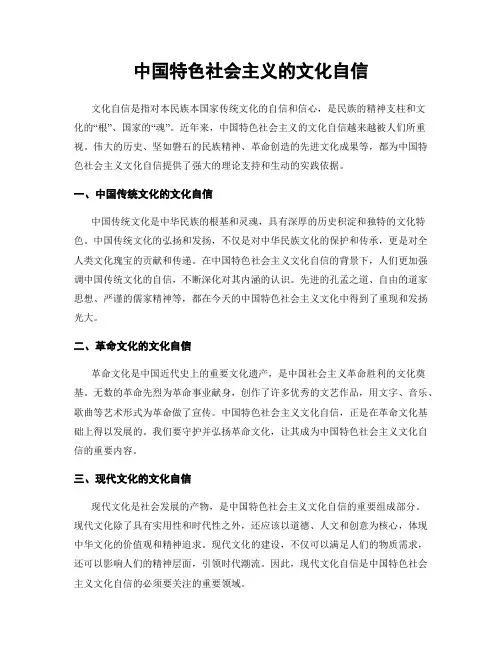 中国特色社会主义的文化自信