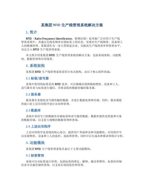 某集团RFID生产线管理系统解决方案