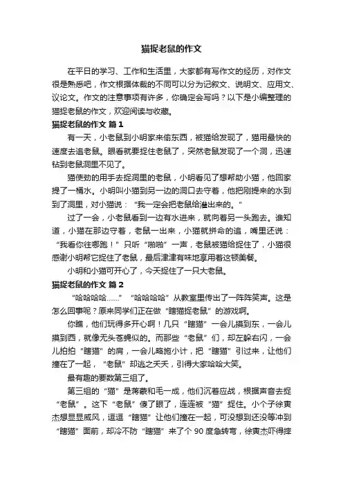 猫捉老鼠的作文（通用37篇）