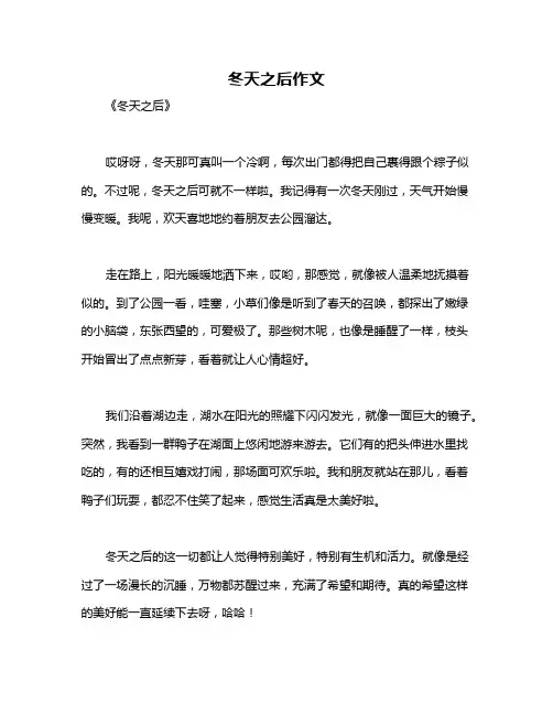 冬天之后作文