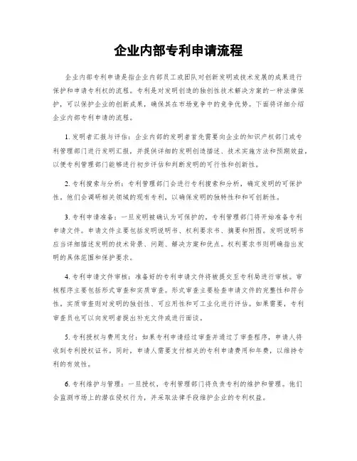 企业内部专利申请流程