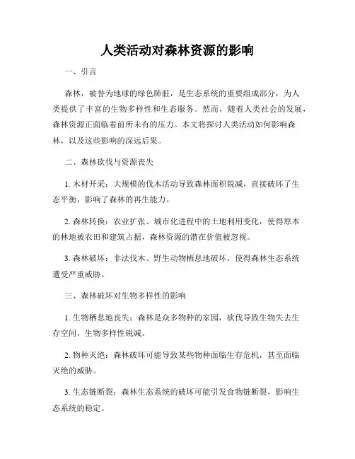 人类活动对森林资源的影响