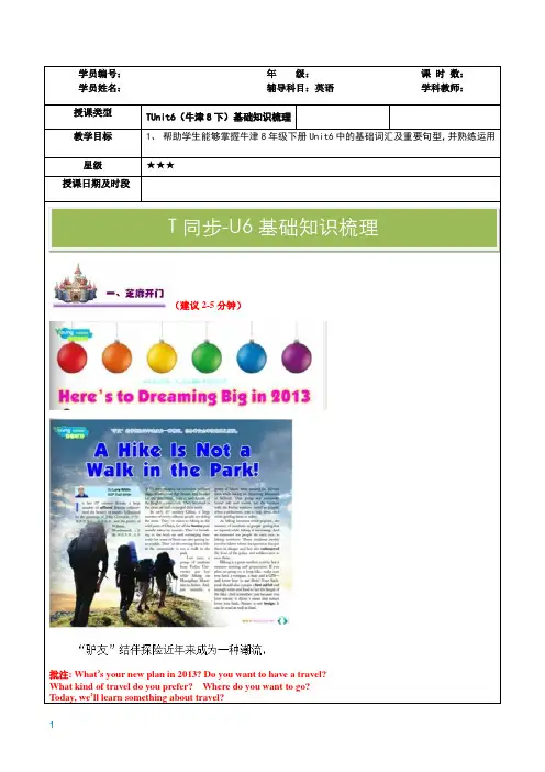 上海牛津版英语八年级下册8BUnit6U6总结复习