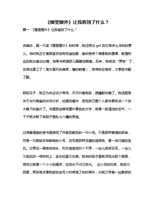 作文《《窗里窗外》让我看到了什么？》