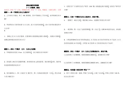 专项训练—解决问题训练(专项训练)  六年级下册数学人教版  