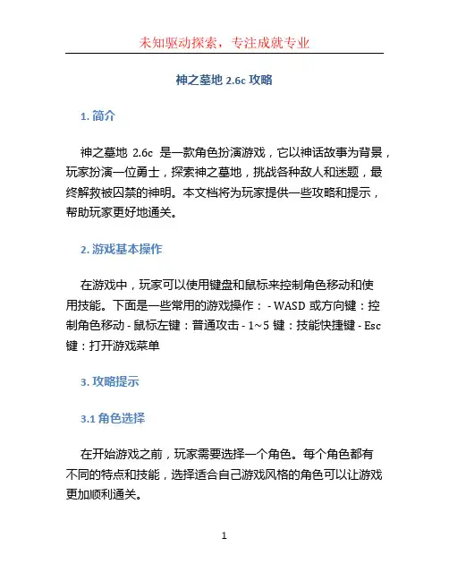 神之墓地2.6c攻略