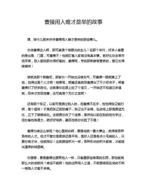曹操用人唯才是举的故事