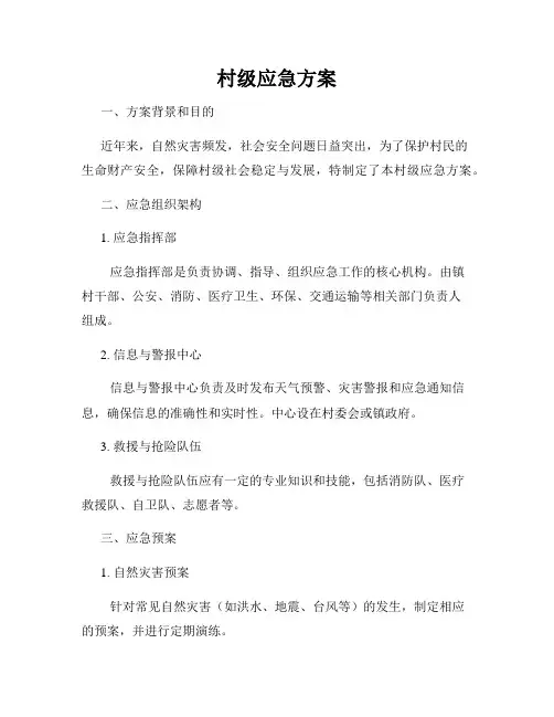村级应急方案