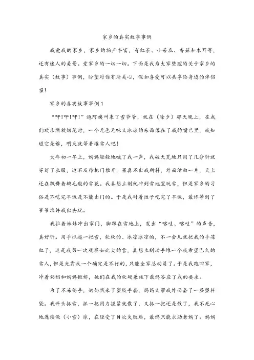 家乡的真实故事事例
