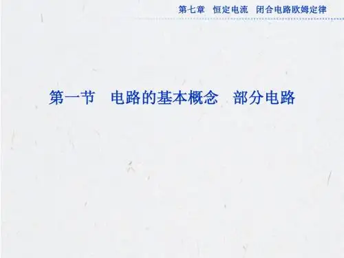 高考物理一轮总复习(鲁科版)课件：第七章第一节