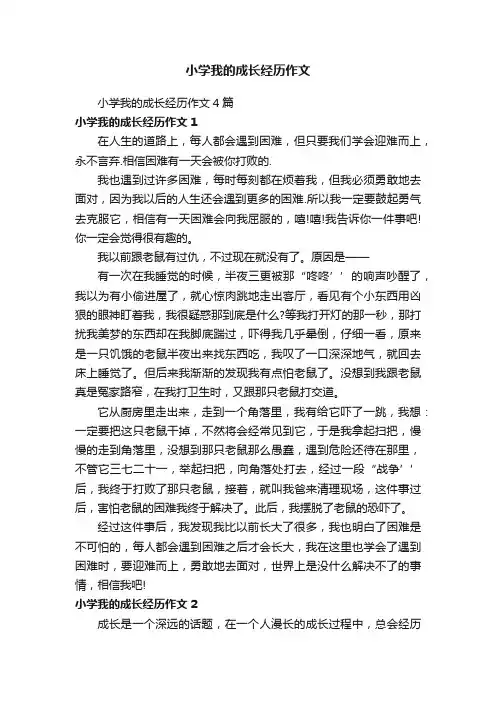 小学我的成长经历作文4篇