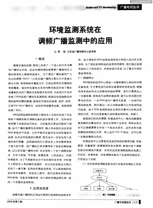 环境监测系统在调频广播监测中的应用