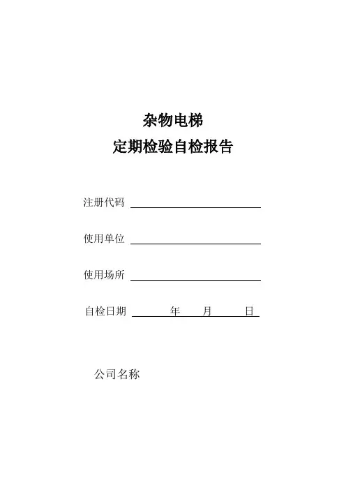 杂梯定检自检报告(DOC)