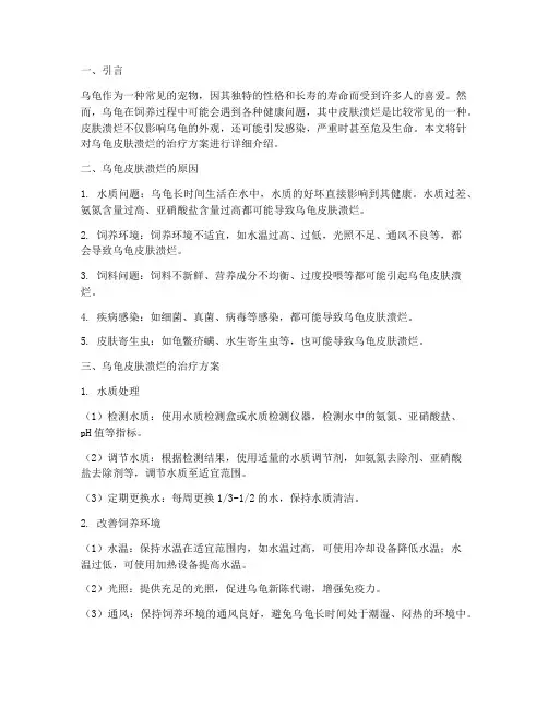 乌龟皮肤溃烂的治疗方案