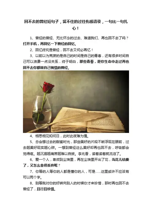 回不去的曾经短句子，留不住的过往伤感语录，一句比一句扎心！