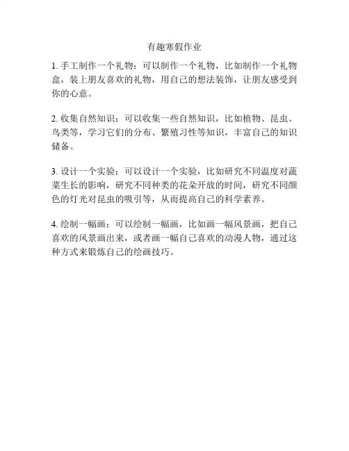 有趣寒假作业