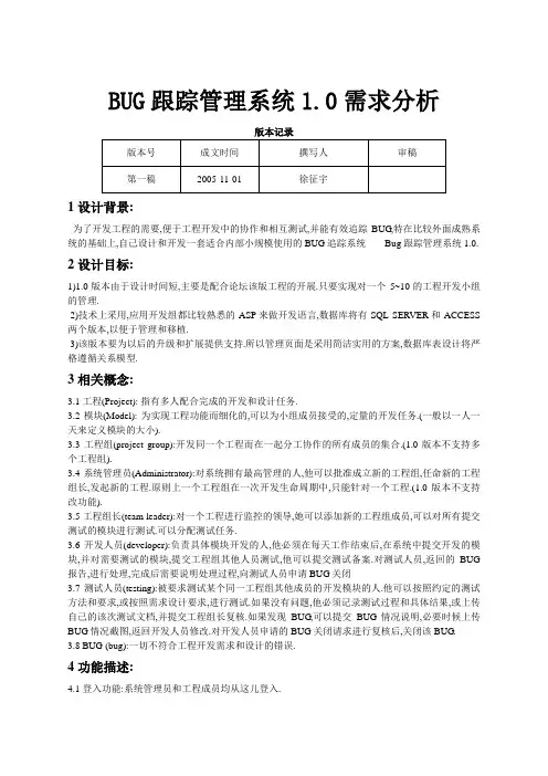 BUGLIST管理追踪(整理)