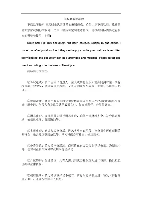 商标共有的流程