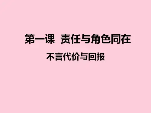 不言代价与回报PPT课件17 人教版