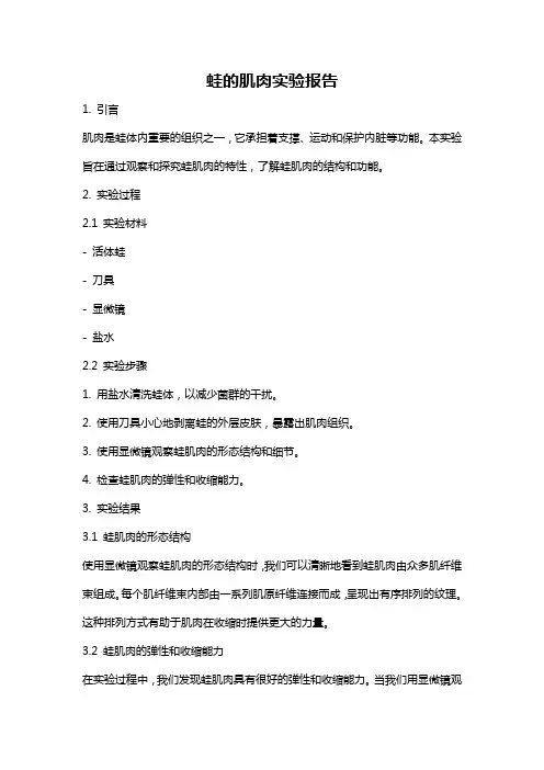蛙的肌肉实验报告